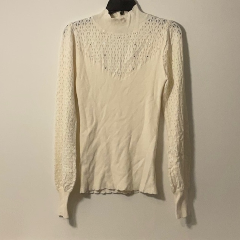 Belldini Cream Lace Women's Sweater